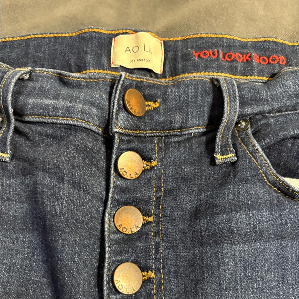 Alice + Olivia Dark Blue High Rise Jeans - Picture 4 of 5